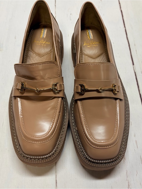 Sam Edelman Shoes - Sam Edelman Loraine Ecru Patent Leather Lug Sole Horsebit Loafers Size 9